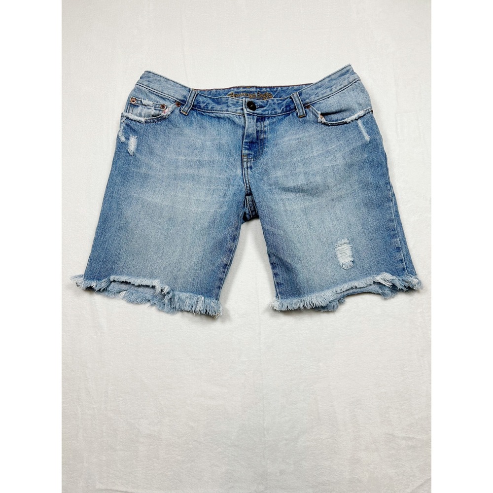 Vintage American Eagle Cut Off Shorts 8 100% Cotton Distressed Retro Y2K